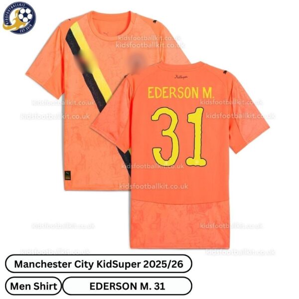 Manchester City Kidsuper Men Football Shirt 25_26- EDERSON M. 31- over view-blur