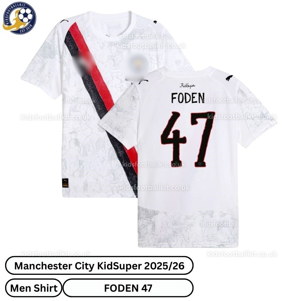 Manchester City FODEN 47 White KidSuper Men Football Shirt 25/26