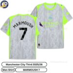 Manchester City Third MEn Football Shirt 25_26-MARMOUSH 7-over view with socks-blur