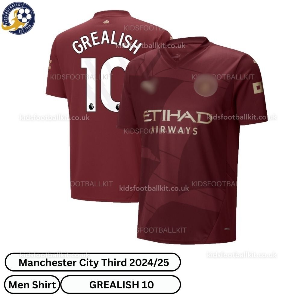 Buy Man City GREALISH 10 Third Men Football Shirt 24/25