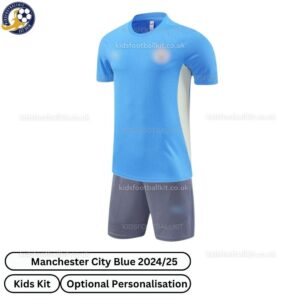 Manchester City Training Kids Football Kit 24_25-front view-blue-blur
