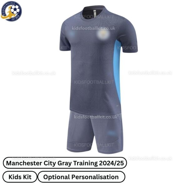 Manchester City Training Kids Football Kit 24_25-front view-gray-blur