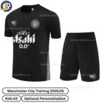 Manchester City Training Kids Football Kit 25_26-front view-black-blur