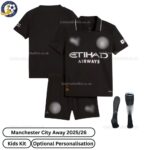 Manchester city away kids football kit 25_26-over view-blur