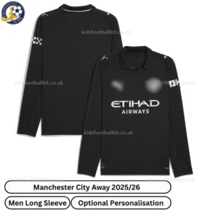 Manchester city away men football shirt 25_26-over view-long sleeve-blur