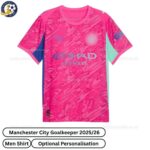 Manchester city goalkeeper men football shirt 25_26-over view-pink-blur