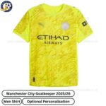 Manchester city goalkeeper men football shirt 25_26-over view-yellow-blur