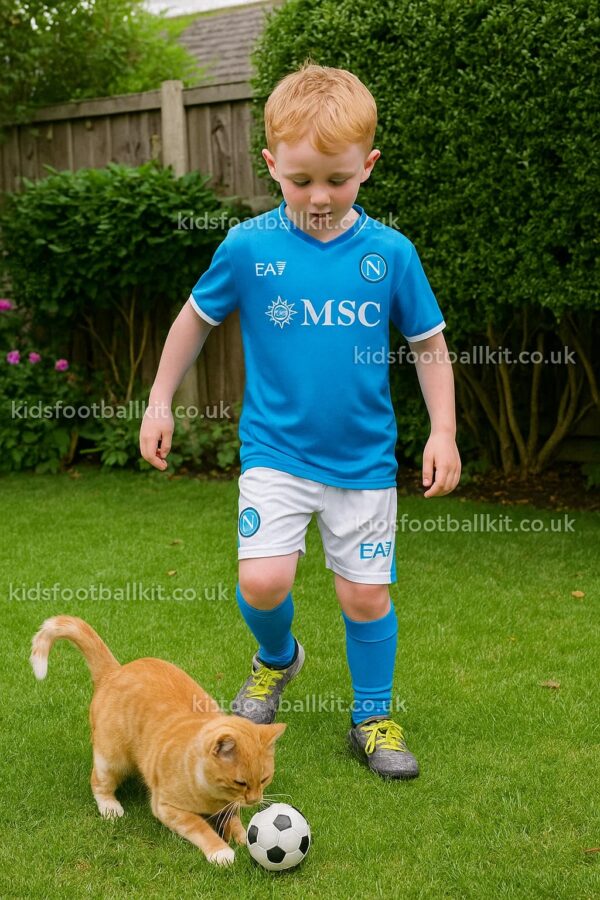 SSC Napoli McTOMINAY 8 Home Kids Football Kit 2024/25 (No Socks) - AI Generated