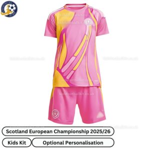 Scotland European championship Kids Football Kit 25_26 - front view - Pink