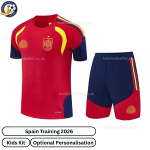 Spain Training Kids Kit 2026-red front view-3d