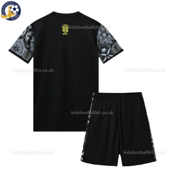 Brazil Black Special Edition Kids Football Kit 24_25 -back view