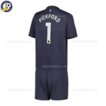 Everton PICKFORD 1 Goalkeeper Black 25 26 Kids Football Kit-back view