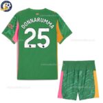 Manchester City DONNARUMMA 25 Green Goalkeeper Kids Football Kit 25_26-back view