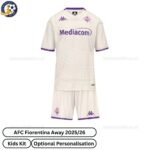 Fiorentina Away 25 26 Kids Football Kit-front view WITH TAG