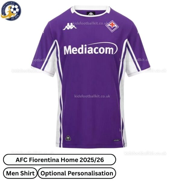 AFC Fiorentina Home Men Football Shirt 2025/26 - Front View