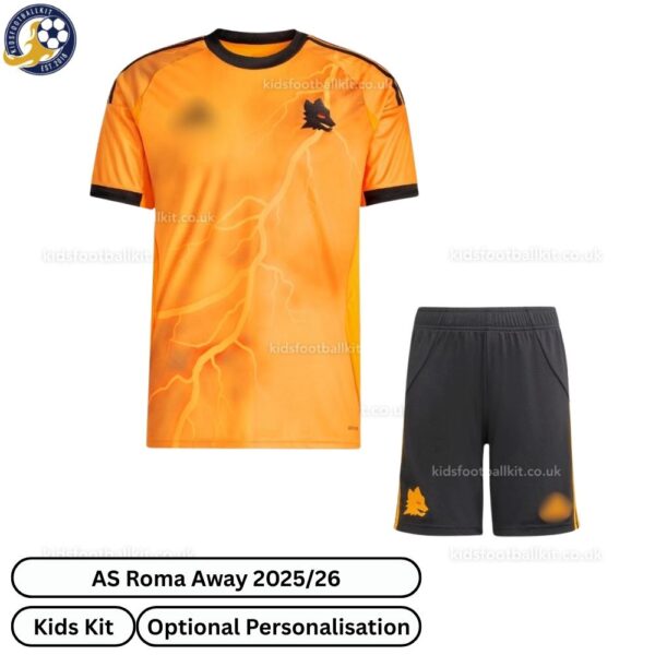AS Roma Away Kids Football Kit 2025_26-front view WITH TAG