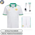 As Roma Third Kids Football Kit 25_26-front view with socks WITH TAG