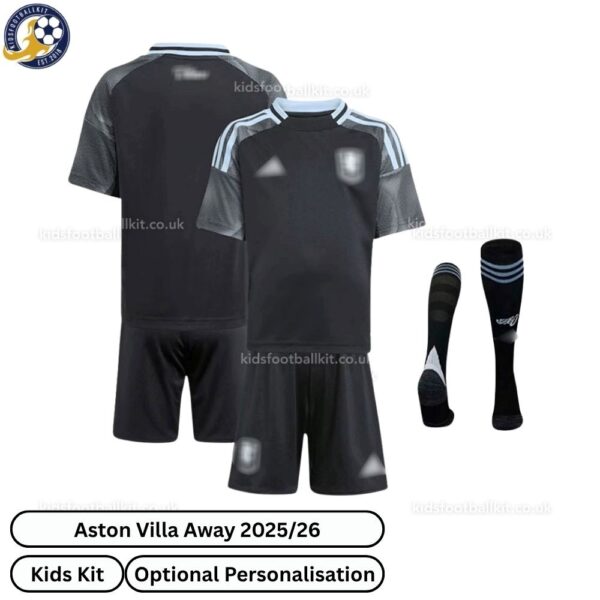 Aston Villa Away Kids Football Kit 2025/26 (With Socks) - Over View - TAG