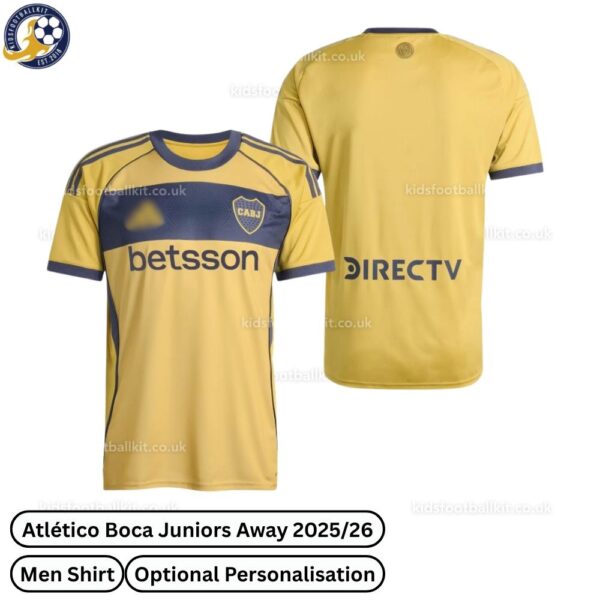 Boca Junior Away Men Football Shirt 25_26-front view WITH TAG