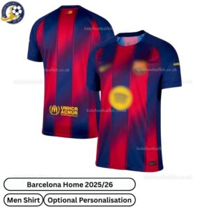 Barcelona Home 25 26 Men Football Shirt - over view - TAG
