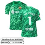 Barcelona TER STEGEN 1 Goalkeeper Men Football Shirt 2024/25 - TER STEGEN 1 - Over view