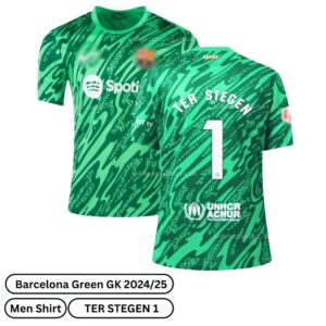 Barcelona TER STEGEN 1 Goalkeeper Men Football Shirt 2024/25 - TER STEGEN 1 - Over view