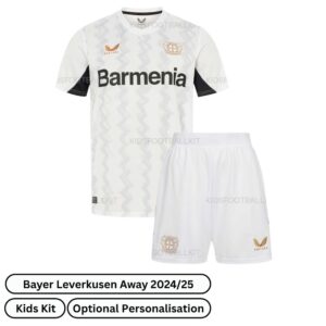 Bayer Leverkusen Away Kids Football Kit 2024/25 (Front view)