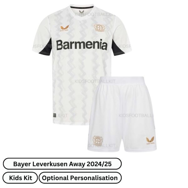Bayer Leverkusen Away Kids Football Kit 2024/25 (Front view)