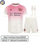 Leverkusen Away Kids Football Kit 25_26-over view with socks (TAG)