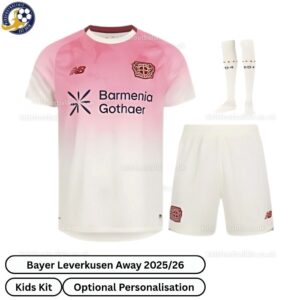 Leverkusen Away Kids Football Kit 25_26-over view with socks (TAG)
