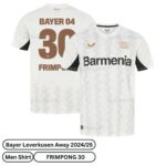 Bayer Leverkusen Away Men Football Shirt 2024/25 - FRIMPONG 30 (Over view)