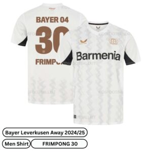 Bayer Leverkusen Away Men Football Shirt 2024/25 - FRIMPONG 30 (Over view)