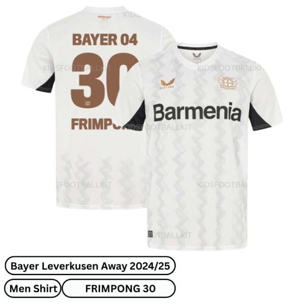 Bayer Leverkusen Away Men Football Shirt 2024/25 - FRIMPONG 30 (Over view)