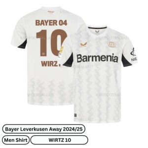 Bayer Leverkusen Away Men Football Shirt 2024/25 - WIRTZ 10 (Front view)