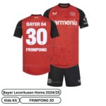 Bayer Leverkusen FRIMPONG 30 Home Kids Football Kit 2024/25 - Over view