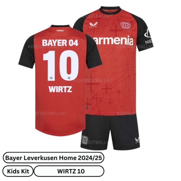 Bayer Leverkusen Home Kids Football Kit 2024/25 – WIRTZ 10 (Over view)