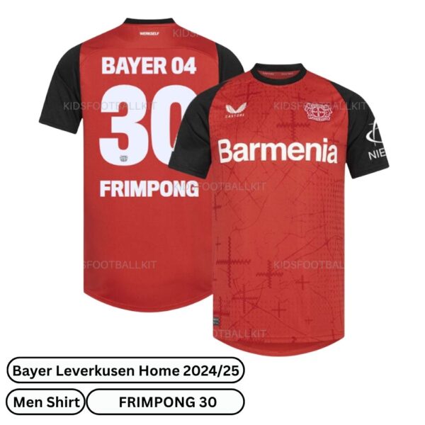 Bayer Leverkusen Home Men Football Shirt 2024/25 - FRIMPONG 30 (Over view)