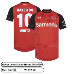 Bayer Leverkusen Home Men Football Shirt 2024/25 – WIRTZ 10 (Over view)