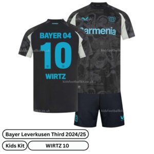 Bayer Leverkusen Third Kids Football Kit 2024/25 - WIRTZ 10 (Over view)
