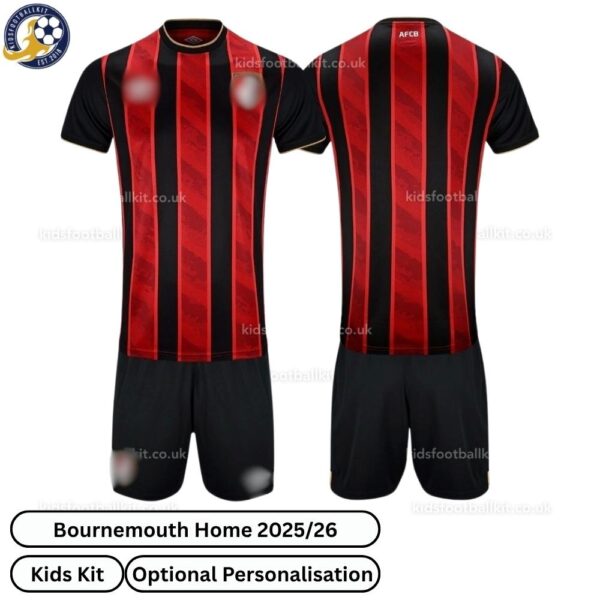 Bournemouth Home Kids Football Kit 2025_26 - over view WITH TAG
