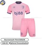 Bournemouth Third Kids Football Kit 2025_26 - front view WITH TAG