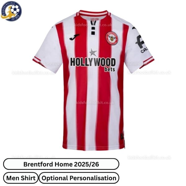 Brentford Home Men Football Shirt 2025/26 - Front view WITH TAG