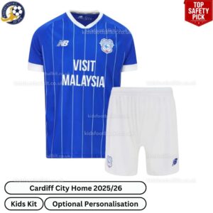Cardiff City Home Kids Football Kit 2025/26 (No Socks)