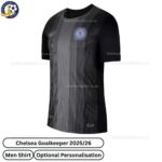 Chelsea 25/26 Black Goalkeeper Men Football Shirt - Front View - TAG