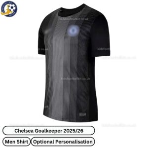 Chelsea 25/26 Black Goalkeeper Men Football Shirt - Front View - TAG