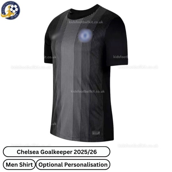 Chelsea 25/26 Black Goalkeeper Men Football Shirt - Front View - TAG