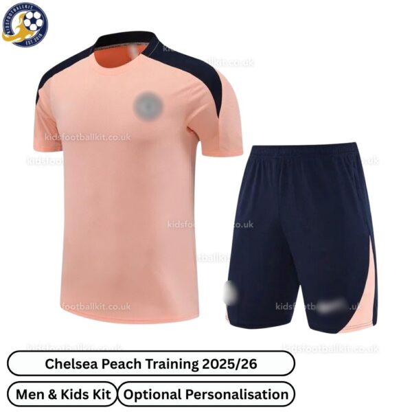 Chelsea-Peach-Training-Kids-Football-Kit-2025_26-No-socks-–-Fan-Version