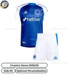 Cruzeiro Home Kids Football Kit 2025/26 - Front View - TAG