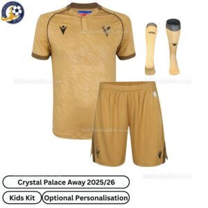 Crystal Palace Away Kids Football Kit 25_26- front view with socks