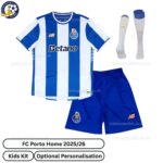 FC Porto Home Kids Football Kit 2025/26 (With Socks) - Front View WITH TAG